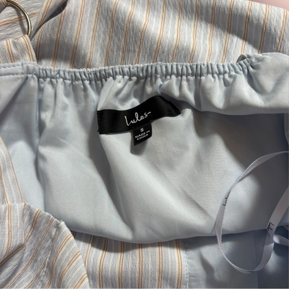 Lulus Pretty in Provence Light Blue Striped Button-Front Midi Dress size small - Picture 6 of 6